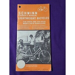 VTG 1973 Schwinn Owner's Manual Lightweight Bicycles 5 10 Speed Models